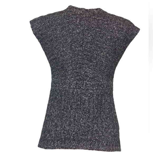 Orb knit sleeveless sweater vest with waist and neck closure cable knit sections - Picture 3 of 7